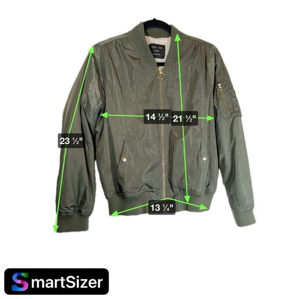 Love Tree Bomber Jacket Wms M Olive Army Green Quilted Full Zip Solid Moto